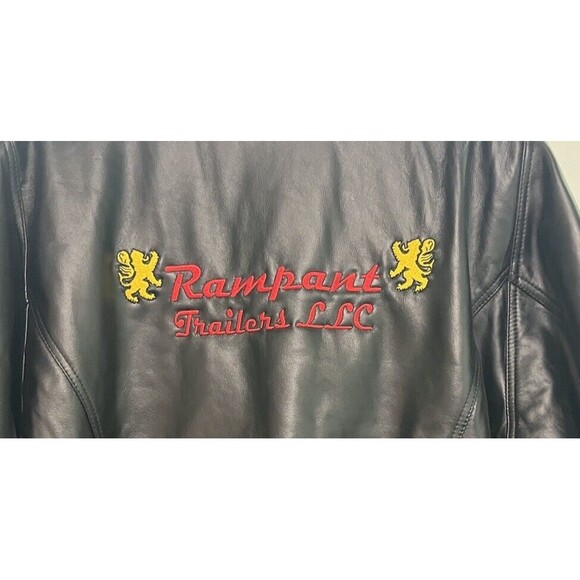 Men’s Vintage Leather Brand Black Lined Jacket Coat NWT XXL Rampant Trailers - Picture 9 of 9